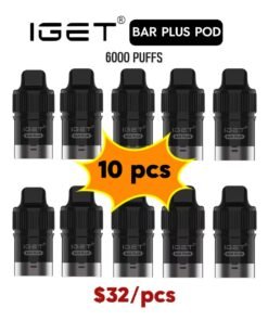 10PCS—IGET BAR PLUS POD 6000PUFFS