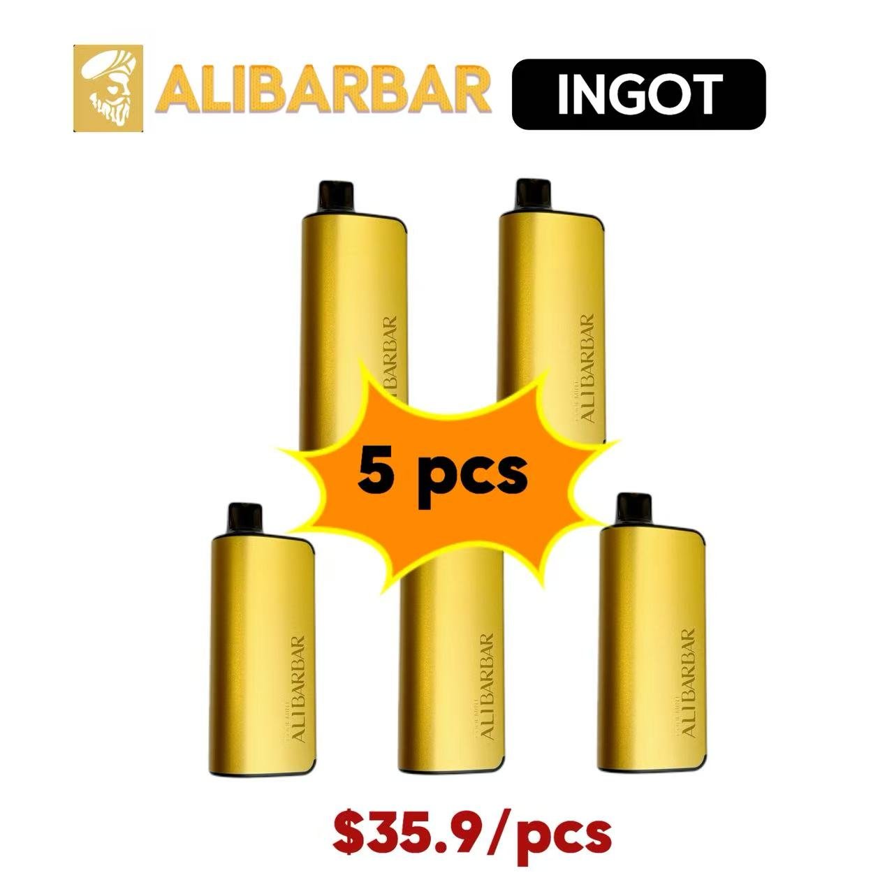 5pcs-ALIBARBAR INGOT 9000PUFFS